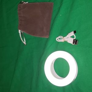 Clip On Bright White LED Ring Light with USB Cable and Soft Bag